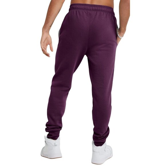 NWT Champion Purple Joggers Powerblend Standard Fit Plum Logo Down Leg Large - Picture 3 of 9